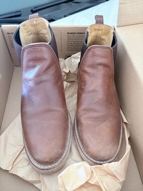 Women's Brown Leather Chelsea Ankle Boots